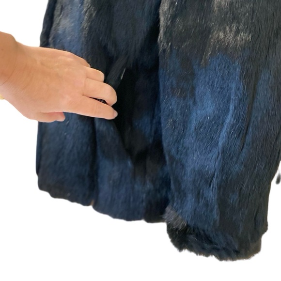 Vintage | The Must Have Classic Black Rabbit Fur Coat - Picture 7 of 16